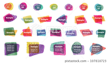 Watercolor title text speech bubble frame 107818723