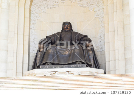 Ulaanbaator, Mongolia - 11 May, 2022: The Government Palace of Chinggis Square or Sukhbaatar Square in Ulaanbaatar, the capital city of Mongolia Ulaanbaator, Mongolia - 11 May, 2022: The Government Palace of Chinggis Square or Sukhbaatar Square in Ulaanbaatar, the capital city of Mongolia 107819120