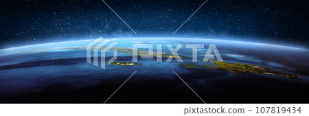 Cuba, Haiti, Dominican republic, landscape frome space 107819434