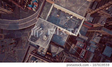 Aerial view of Midtown Manhattan at sunset Aerial view of Midtown Manhattan at sunset 107819559