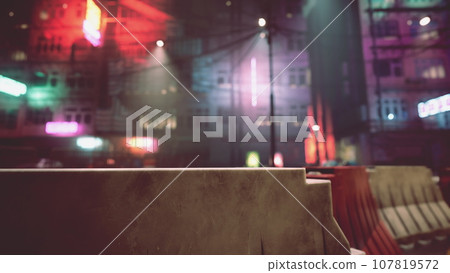 night view of small town in Korea night view of small town in Korea 107819572