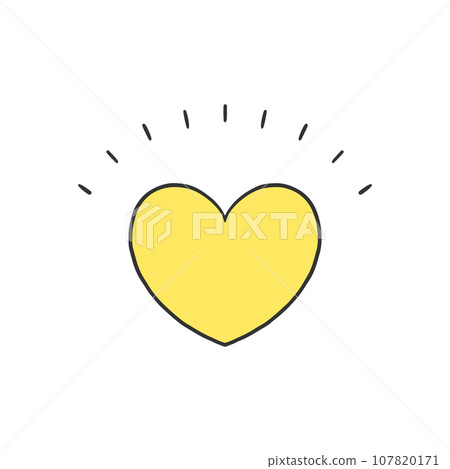 手繪簡單的黃色心形標記插畫素材 手繪簡單的黃色心形標記插畫素材 107820171