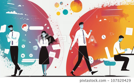 工作壓力與平衡:感到壓力的商務人士以及如何維持工作與生活的平衡。 工作壓力與平衡:感到壓力的商務人士以及如何維持工作與生活的平衡。 107820429