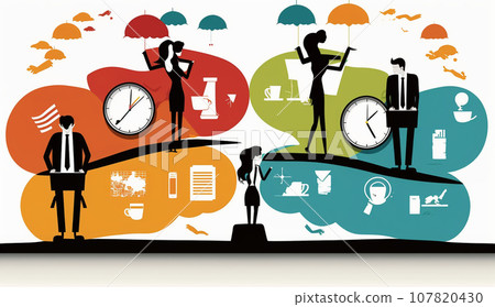 工作壓力與平衡：感到壓力的商務人士以及如何維持工作與生活的平衡。 107820430