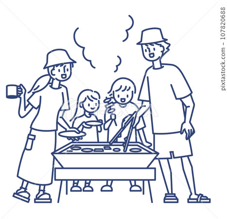 與家人在營地燒烤 與家人在營地燒烤 107820688