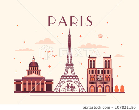 Architectural Landmarks of Paris and Symbols of France 107821186