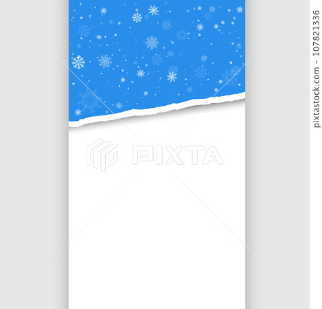 Christmas falling snow strip paper torn template Christmas falling snow strip paper torn template 107821336
