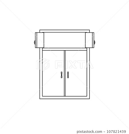 Line drawing of a closet with only the top open 107821439