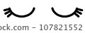 Closed eye with eyelashes cute vector icon for cartoon character illustration. 107821552