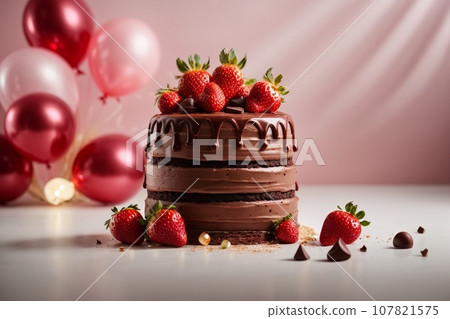 Birthday strawberry cake Birthday strawberry cake 107821575