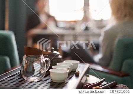 Everything is ready for the tea ceremony. The ceremony is according to all the rules, but not in the classical style. Adapted to a modern apartment. 107821601
