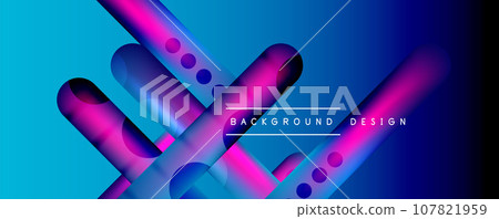 Round shapes and lines with fluid gradients abstract background. Vector illustration for wallpaper, banner, background, leaflet, catalog, cover, flyer 107821959