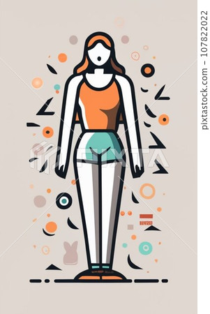 Full body girl illustration  107822022