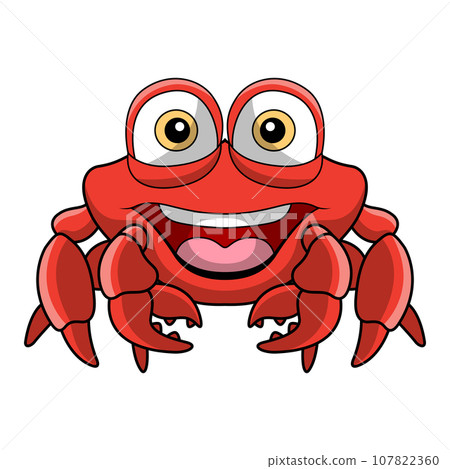 Cute crab cartoon on white background Cute crab cartoon on white background 107822360