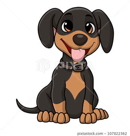 Cute dog cartoon on white background 107822362