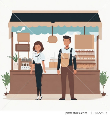 Store front side illustration Store front side illustration 107822394