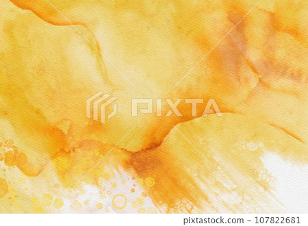 Abstract gold and yellow watercolor paint background. Abstract gold and yellow watercolor paint background. 107822681