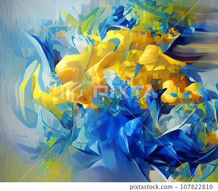 Abstract background modern futuristic graphic. Yellow, Blue chaotic background. Abstract background modern futuristic graphic. Yellow, Blue chaotic background. 107822810