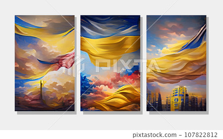 Poster for banner design. World peace posters set. Flag pattern. Poster for banner design. World peace posters set. Flag pattern. 107822812
