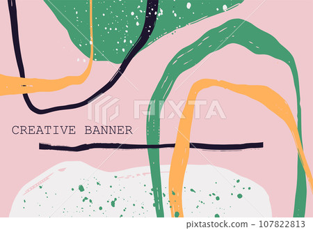 Abstract trendy universal artistic banner template. Vector illustration. Abstract trendy universal artistic banner template. Vector illustration. 107822813