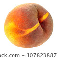 Peach isolated on white background. Full focus fruit for use in design. 107823887