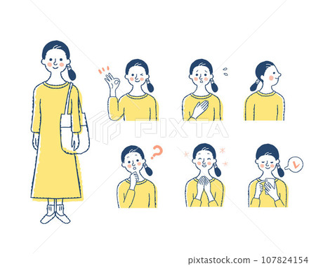 Women's facial expression_4 variation set Women's facial expression_4 variation set 107824154