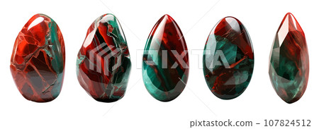Blood stone gem vector set isolated on white 107824512