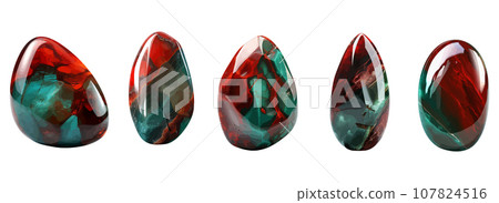Blood stone gem vector set isolated on white 107824516