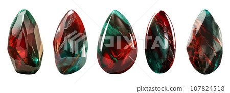 Blood stone gem vector set isolated on white 107824518