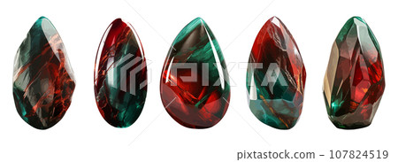 Blood stone gem vector set isolated on white 107824519