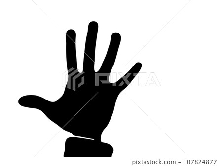 silhouette of raised hand silhouette of raised hand 107824877