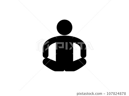 Pictogram stubbornly sitting down 107824878