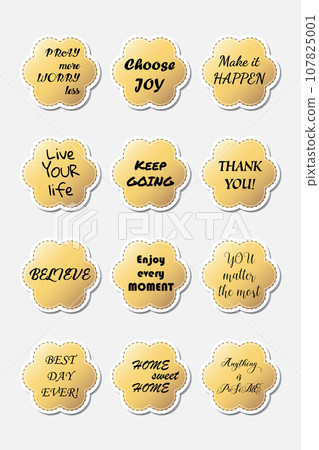Yellow circle sticker collection, vector illustration Yellow circle sticker collection, vector illustration 107825001