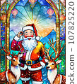 Happy Santa Claus and reindeer “AI generated image” 107825220