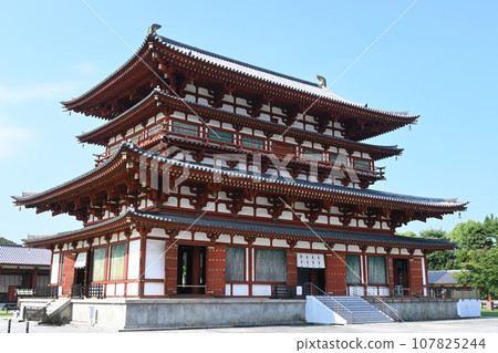 Beautiful Yakushiji Temple Kondo, a world cultural heritage site in Nara City Beautiful Yakushiji Temple Kondo, a world cultural heritage site in Nara City 107825244