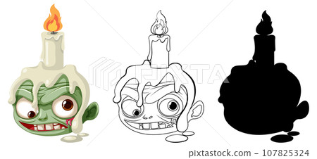 Zombie Skull with Candle: Secret Spell Silhouette Zombie Skull with Candle: Secret Spell Silhouette 107825324