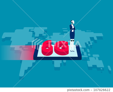 A 6G network system and internet. Business artificial intelligence concept A 6G network system and internet. Business artificial intelligence concept 107826622