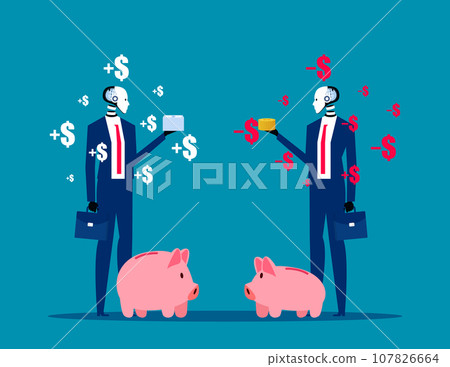 Currency go up and down. Business artificial intelligence concept 107826664