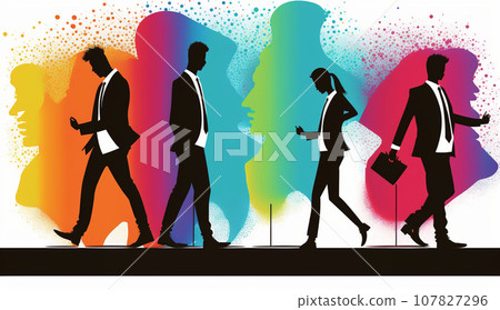 Work stress and balance: Business people who feel stressed and how to maintain a work-life balance. 107827296