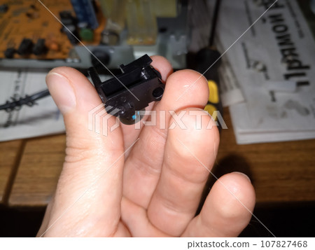 pressure roller of the tape drive mechanism of the cassette deck. pressure roller of the tape drive mechanism of the cassette deck. 107827468