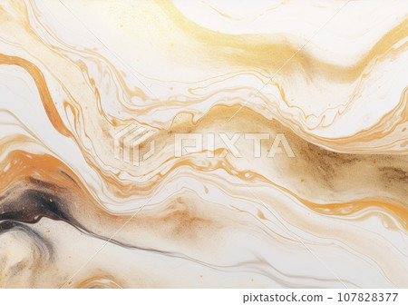 Luxury Gold Marble texture background. Panoramic Marbling texture design for Banner, invitation, wallpaper, headers, website, print ads, packaging design template. AI Generative. 107828377