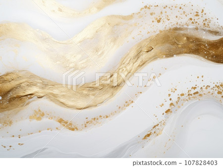 Luxury Gold Marble texture background. Panoramic Marbling texture design for Banner, invitation, wallpaper, headers, website, print ads, packaging design template. AI Generative. Luxury Gold Marble texture background. Panoramic Marbling texture design for Banner, invitation, wallpaper, headers, website, print ads, packaging design template. AI Generative. 107828403