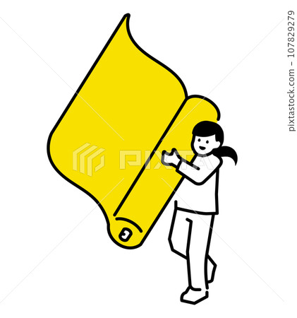 拿著布管的人、批發商、布料店的插圖 拿著布管的人、批發商、布料店的插圖 107829279