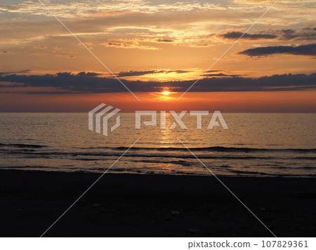 夜景:日本海日落 夜景:日本海日落 107829361