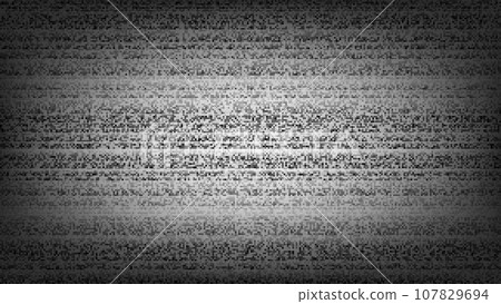 Static noise on the TV screen with a dithering effect and darkening around the edges Static noise on the TV screen with a dithering effect and darkening around the edges 107829694