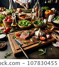 Sketch of chef's kitchen table in restaurant 107830455