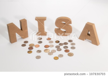NISA text and coins 107830703