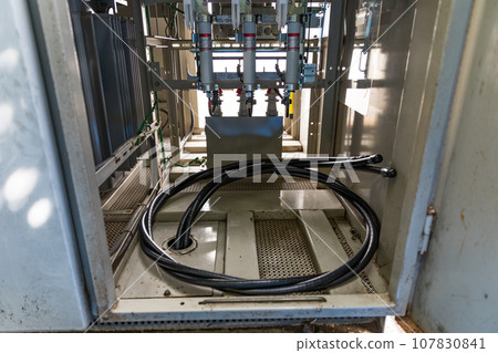 Cubicle high voltage cable replacement work Cubicle high voltage cable replacement work 107830841