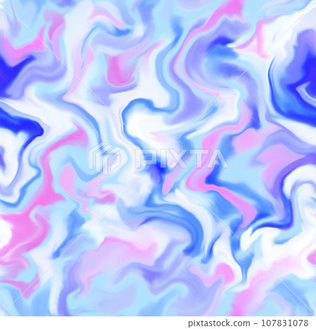 Abstract seamless pattern. Marble swirl futuristic acrylic illustration with distortion. Colorful background. Vibrant texture for modern design, print, fabric, textile, wallpaper. 107831078