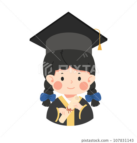 Kid girl Graduated student cartoon Kid girl Graduated student cartoon 107831143